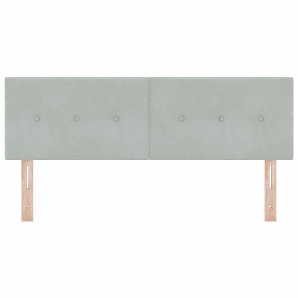 Grote foto vidaxl hoofdbord wandgemonteerd lichtgrijs 160 cm fluweel antiek en kunst stoelen en banken