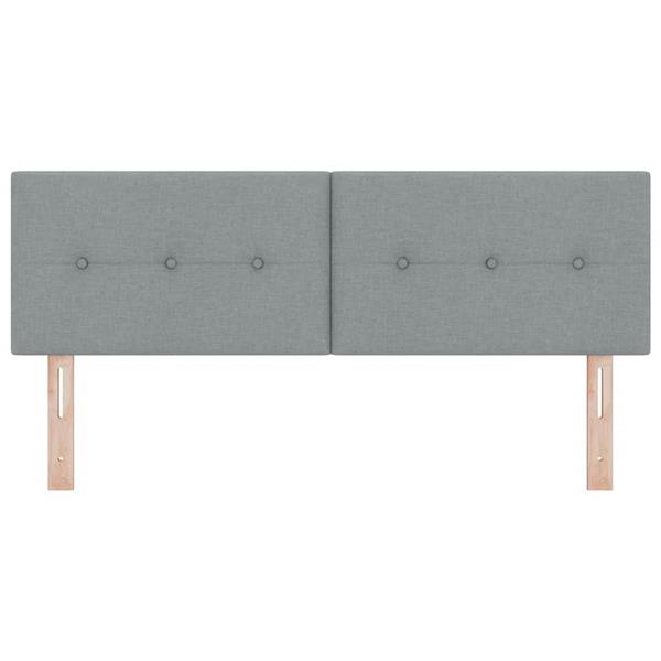 Grote foto vidaxl hoofdbord met hoofdeinde lichtgrijs 160 cm stof antiek en kunst stoelen en banken