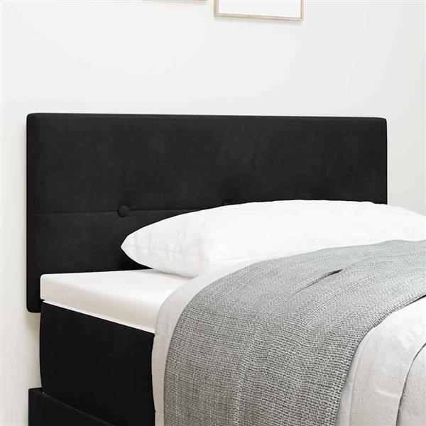 Grote foto vidaxl hoofdbord wandgemonteerd met hoofdeinde zwart 80 cm fluweel antiek en kunst stoelen en banken