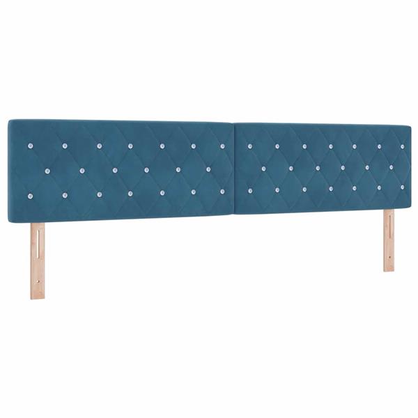 Grote foto vidaxl fluwelen hoofdbord argyle handmatig donkerblauw 200 cm fluweel antiek en kunst stoelen en banken