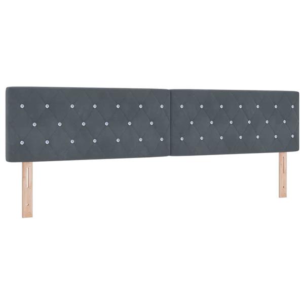 Grote foto vidaxl fluwelen hoofdbord argyle handmatig donkergrijs 200 cm fluweel antiek en kunst stoelen en banken