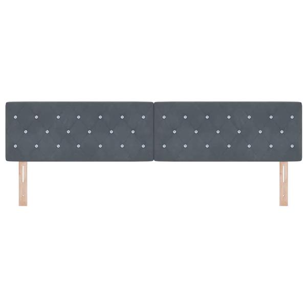 Grote foto vidaxl fluwelen hoofdbord argyle handmatig donkergrijs 200 cm fluweel antiek en kunst stoelen en banken