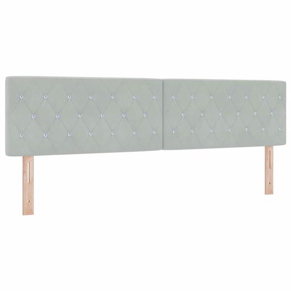Grote foto vidaxl fluwelen hoofdbord argyle handmatig lichtgrijs 180 cm fluweel antiek en kunst stoelen en banken