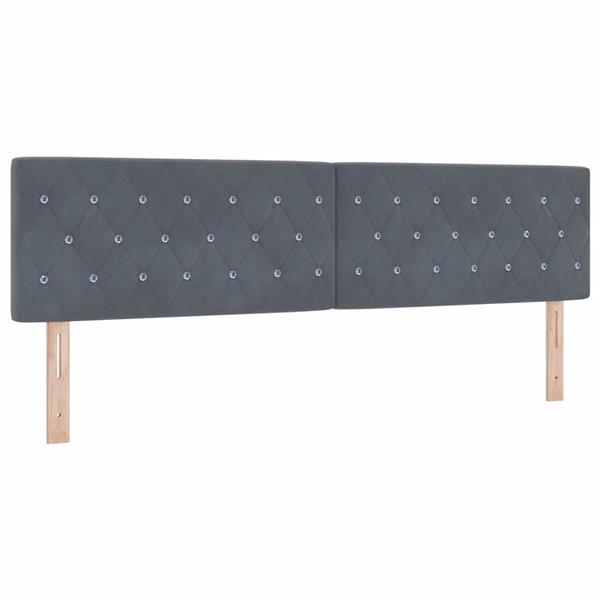 Grote foto vidaxl fluwelen hoofdbord argyle handmatig donkergrijs 180 cm fluweel antiek en kunst stoelen en banken