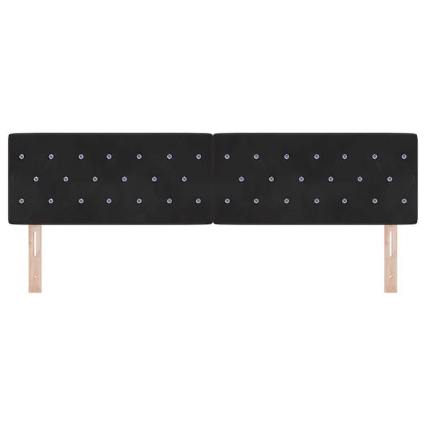 Grote foto vidaxl fluwelen hoofdbord argyle met hoofdeinde zwart 180 cm fluweel antiek en kunst stoelen en banken