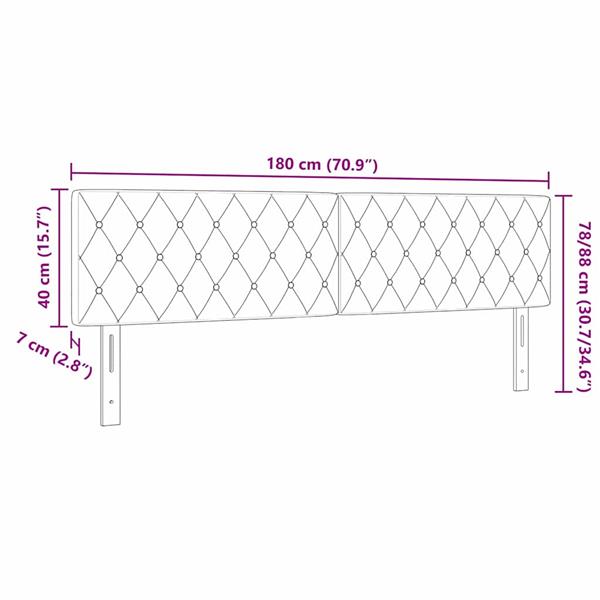Grote foto vidaxl fluwelen hoofdbord argyle met hoofdeinde zwart 180 cm fluweel antiek en kunst stoelen en banken