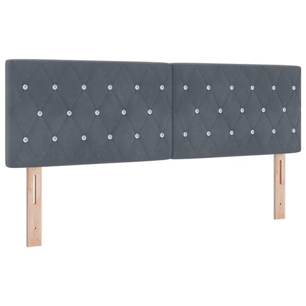 Grote foto vidaxl fluwelen hoofdbord argyle handmatig donkergrijs 160 cm fluweel antiek en kunst stoelen en banken