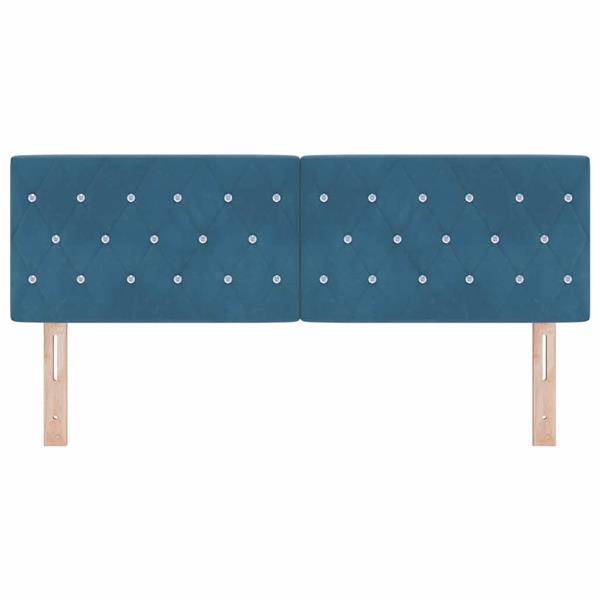 Grote foto vidaxl fluwelen hoofdbord argyle handmatig donkerblauw 140 cm fluweel antiek en kunst stoelen en banken