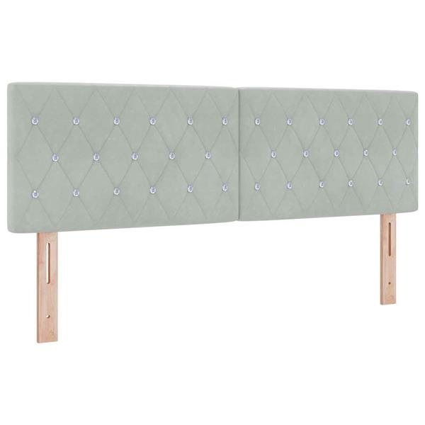Grote foto vidaxl fluwelen hoofdbord argyle handmatig lichtgrijs 140 cm fluweel antiek en kunst stoelen en banken