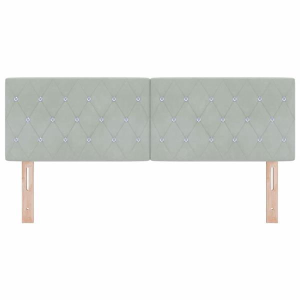 Grote foto vidaxl fluwelen hoofdbord argyle handmatig lichtgrijs 140 cm fluweel antiek en kunst stoelen en banken