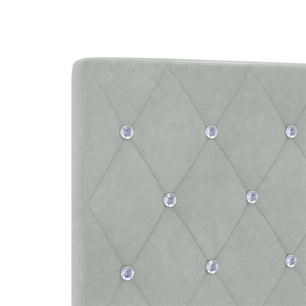 Grote foto vidaxl fluwelen hoofdbord argyle handmatig lichtgrijs 140 cm fluweel antiek en kunst stoelen en banken