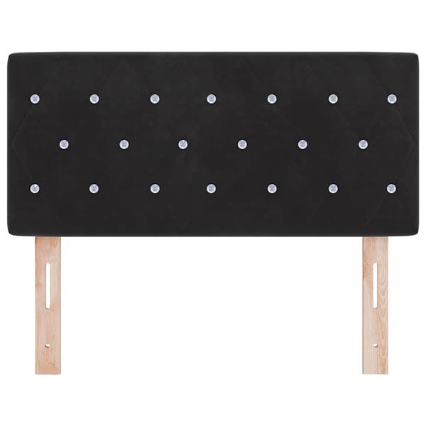 Grote foto vidaxl fluwelen hoofdbord argyle met hoofdeinde zwart 100 cm fluweel antiek en kunst stoelen en banken