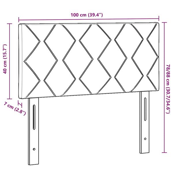 Grote foto vidaxl hoofdbord wandgemonteerd geometrisch donkergrijs 100 cm fluweel antiek en kunst stoelen en banken