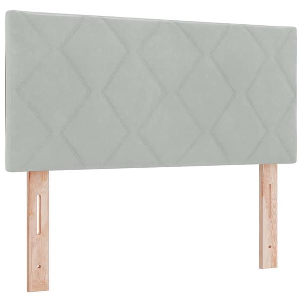 Grote foto vidaxl hoofdbord wandgemonteerd geometrisch lichtgrijs 100 cm fluweel antiek en kunst stoelen en banken
