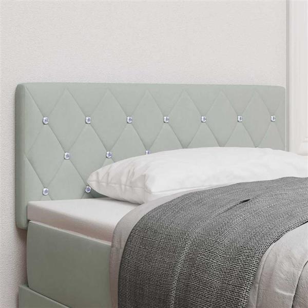 Grote foto vidaxl fluwelen hoofdbord argyle handmatig lichtgrijs 100 cm fluweel antiek en kunst stoelen en banken