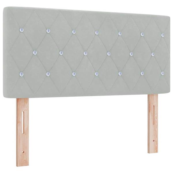 Grote foto vidaxl fluwelen hoofdbord argyle handmatig lichtgrijs 100 cm fluweel antiek en kunst stoelen en banken