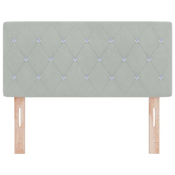 Grote foto vidaxl fluwelen hoofdbord argyle handmatig lichtgrijs 100 cm fluweel antiek en kunst stoelen en banken