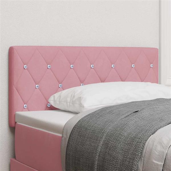 Grote foto vidaxl fluwelen hoofdbord argyle met hoofdeinde roze 90 cm fluweel antiek en kunst stoelen en banken
