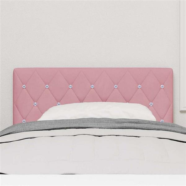 Grote foto vidaxl fluwelen hoofdbord argyle met hoofdeinde roze 90 cm fluweel antiek en kunst stoelen en banken