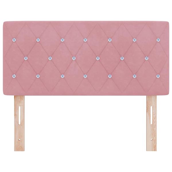 Grote foto vidaxl fluwelen hoofdbord argyle met hoofdeinde roze 90 cm fluweel antiek en kunst stoelen en banken