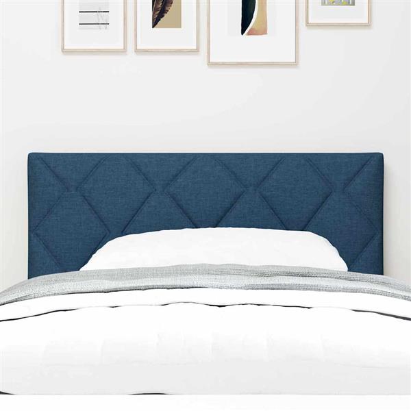 Grote foto vidaxl stoffen hoofdbord geometric met hoofdeinde blauw 100 cm stof antiek en kunst stoelen en banken