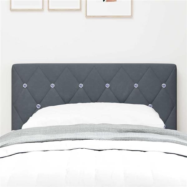 Grote foto vidaxl fluwelen hoofdbord argyle handmatig donkergrijs 80 cm fluweel antiek en kunst stoelen en banken