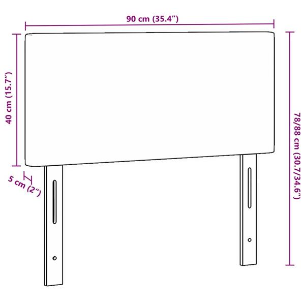 Grote foto vidaxl hoofdbord met hoofdeinde lichtgrijs 90 cm ribstof antiek en kunst stoelen en banken