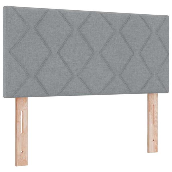 Grote foto vidaxl stoffen hoofdbord geometric handmatig lichtgrijs 100 cm stof antiek en kunst stoelen en banken
