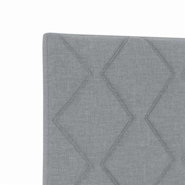 Grote foto vidaxl stoffen hoofdbord geometric handmatig lichtgrijs 100 cm stof antiek en kunst stoelen en banken