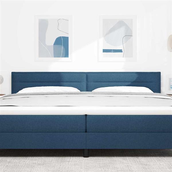 Grote foto vidaxl hoofdbord hoogte verstelbaar met hoofdeinde blauw 200 cm stof antiek en kunst stoelen en banken