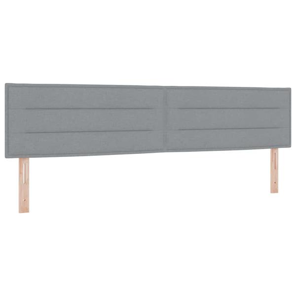Grote foto vidaxl hoofdbord hoogte verstelbaar handmatig lichtgrijs 200 cm stof antiek en kunst stoelen en banken