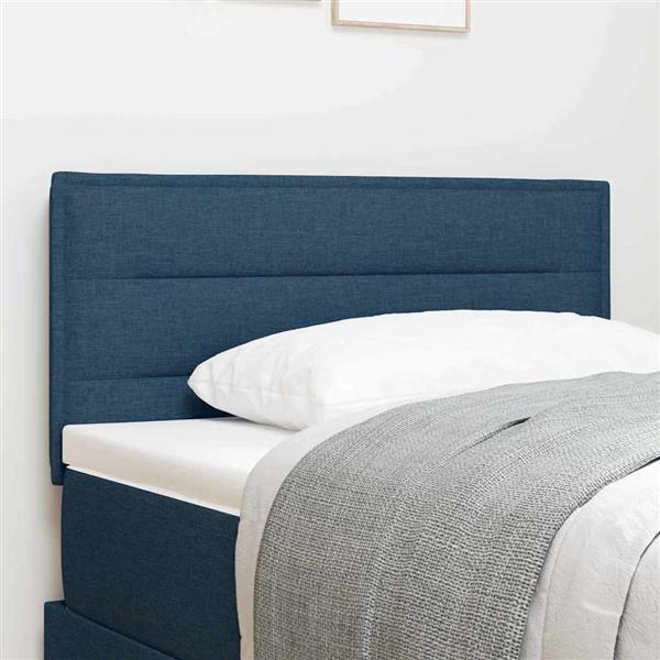 Grote foto vidaxl hoofdbord hoogte verstelbaar met hoofdeinde blauw 100 cm stof antiek en kunst stoelen en banken