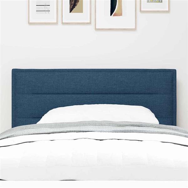 Grote foto vidaxl hoofdbord hoogte verstelbaar met hoofdeinde blauw 100 cm stof antiek en kunst stoelen en banken