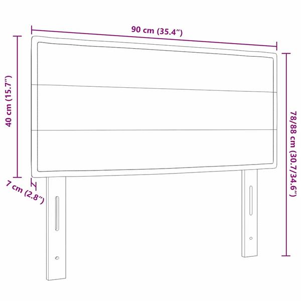 Grote foto vidaxl hoofdbord hoogte verstelbaar handmatig donkergrijs 90 cm stof antiek en kunst stoelen en banken
