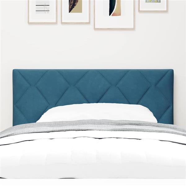 Grote foto vidaxl hoofdbord wandgemonteerd geometrisch donkerblauw 90 cm fluweel antiek en kunst stoelen en banken