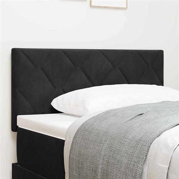 Grote foto vidaxl hoofdbord wandgemonteerd geometrisch zwart 90 cm fluweel antiek en kunst stoelen en banken