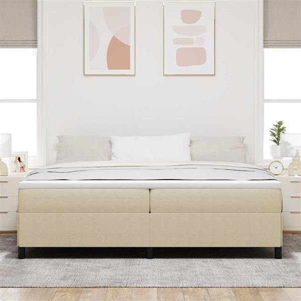Grote foto vidaxl bedframe grijs groen 200 x 200 cm katoenen stof antiek en kunst stoelen en banken