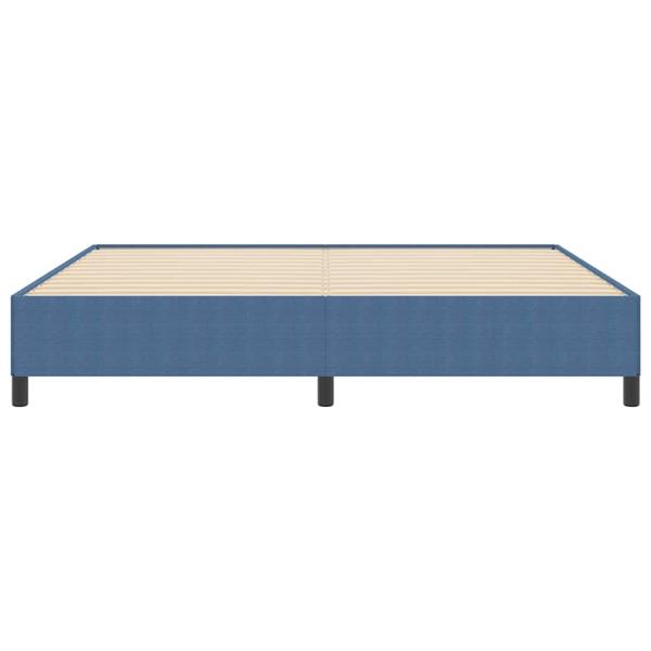 Grote foto vidaxl bedframe blauw 200 x 200 cm katoenen stof antiek en kunst stoelen en banken