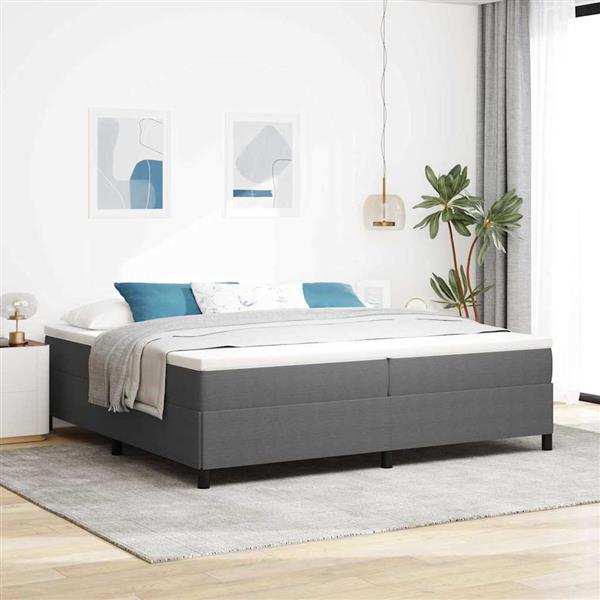 Grote foto vidaxl bedframe lichtgrijs 200 x 200 cm katoenen stof antiek en kunst stoelen en banken