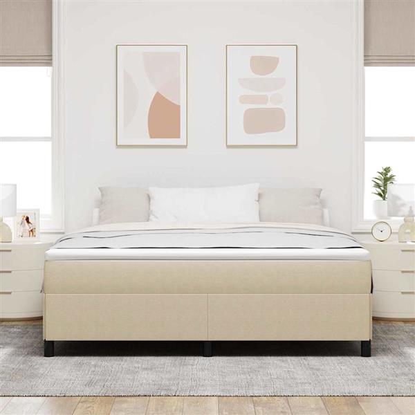 Grote foto vidaxl bedframe grijs groen 180 x 200 cm katoenen stof antiek en kunst stoelen en banken