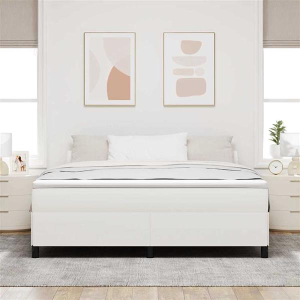 Grote foto vidaxl bedframe cr me 180 x 200 cm katoenen stof antiek en kunst stoelen en banken