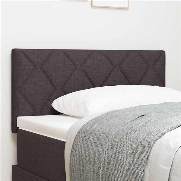 Grote foto vidaxl stoffen hoofdbord geometric handmatig donkerbruin 90 cm stof antiek en kunst stoelen en banken