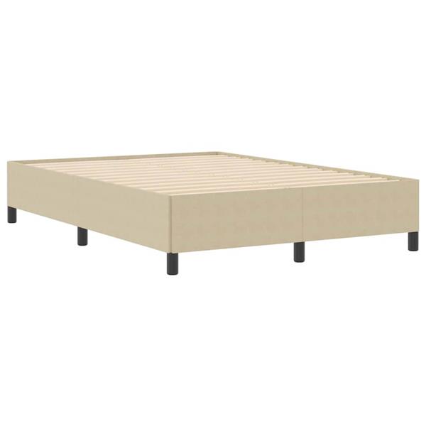 Grote foto vidaxl bedframe grijs groen 140 x 190 cm katoenen stof antiek en kunst stoelen en banken