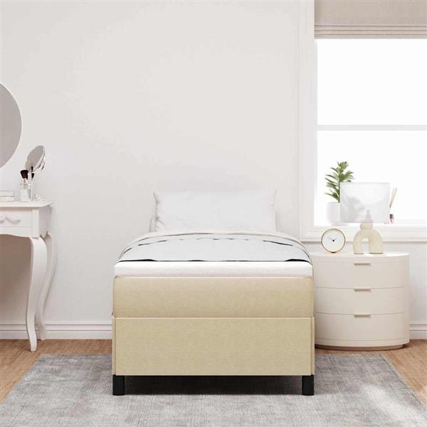Grote foto vidaxl bedframe grijs groen 90 x 200 cm katoenen stof antiek en kunst stoelen en banken