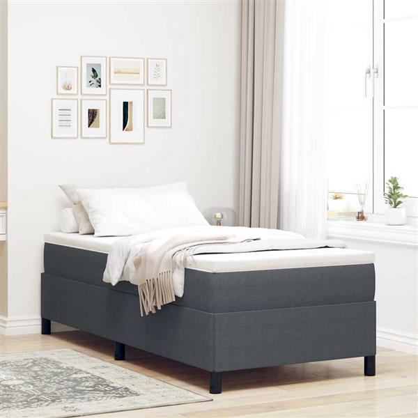 Grote foto vidaxl bedframe donkergrijs 80 x 200 cm katoenen stof antiek en kunst stoelen en banken
