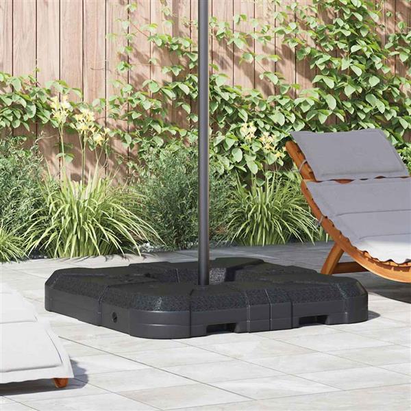 Grote foto vidaxl paraplu basis set 2 pcs zwart 88.5 x 88.5 x 12 cm kunststof tuin en terras overige tuin en terras