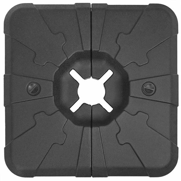 Grote foto vidaxl paraplu basis set 2 pcs zwart 88.5 x 88.5 x 12 cm kunststof tuin en terras overige tuin en terras