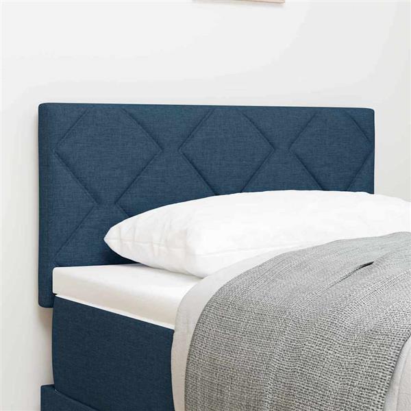Grote foto vidaxl stoffen hoofdbord geometric met hoofdeinde blauw 80 cm stof antiek en kunst stoelen en banken
