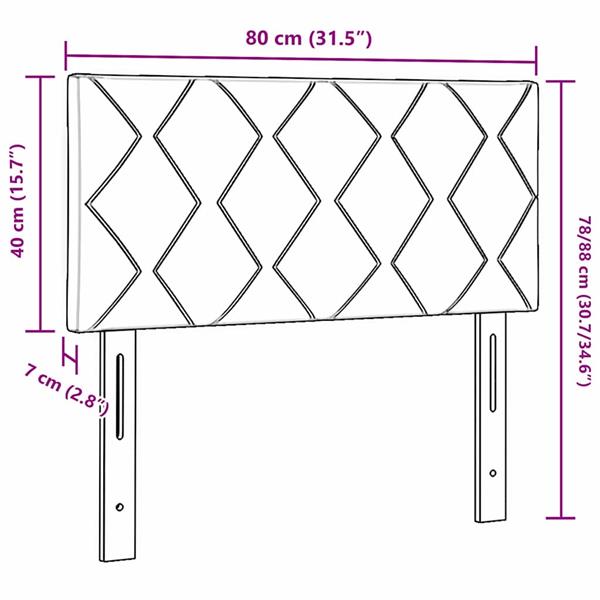 Grote foto vidaxl stoffen hoofdbord geometric met hoofdeinde blauw 80 cm stof antiek en kunst stoelen en banken