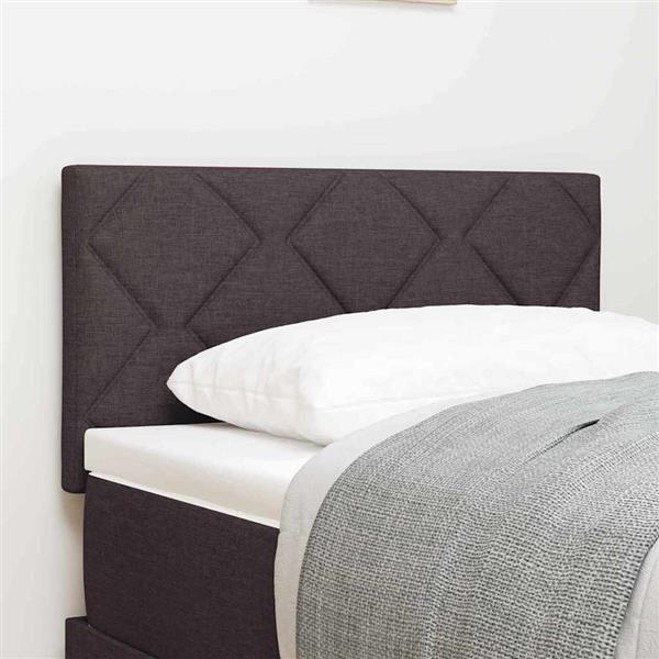 Grote foto vidaxl stoffen hoofdbord geometric handmatig donkerbruin 80 cm stof antiek en kunst stoelen en banken